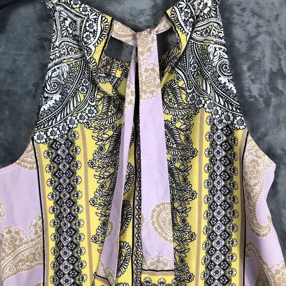 New York And Company Tops Medium Women’s Yellow And Lavender Shirt - Picture 11 of 14